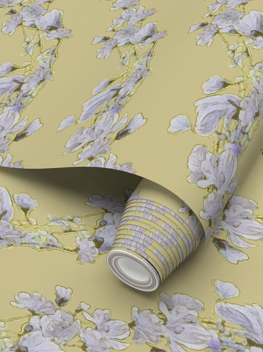 FIRST BLOOM - PRIMROSE LIGHT - REPEAT PATTERN WALLPAPER