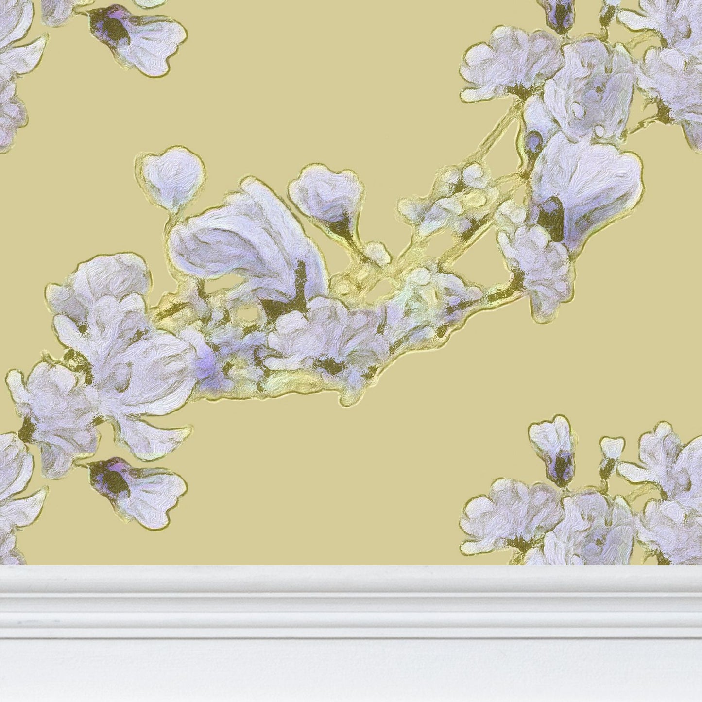 FIRST BLOOM - PRIMROSE LIGHT - REPEAT PATTERN WALLPAPER