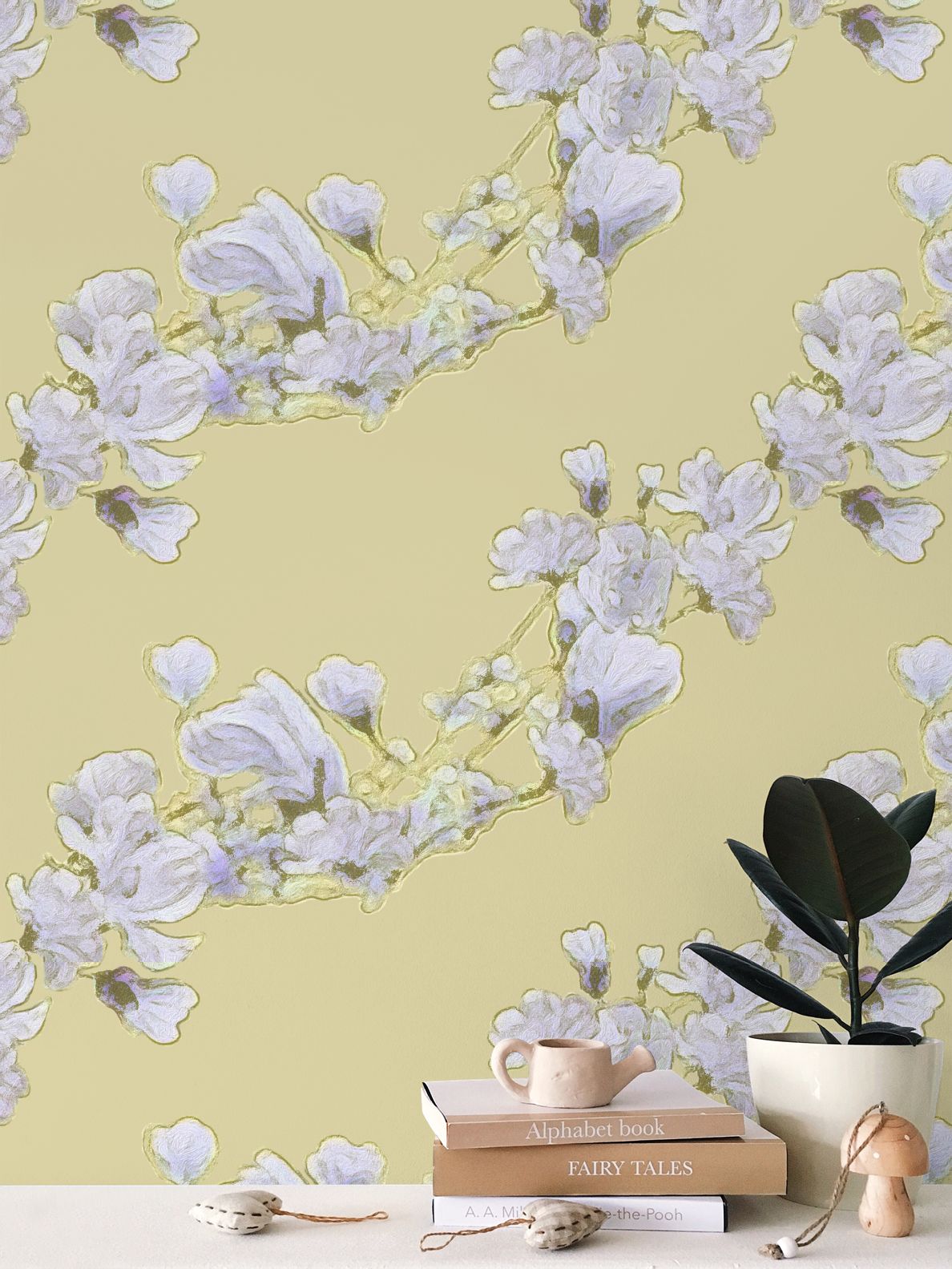FIRST BLOOM - PRIMROSE LIGHT - REPEAT PATTERN WALLPAPER