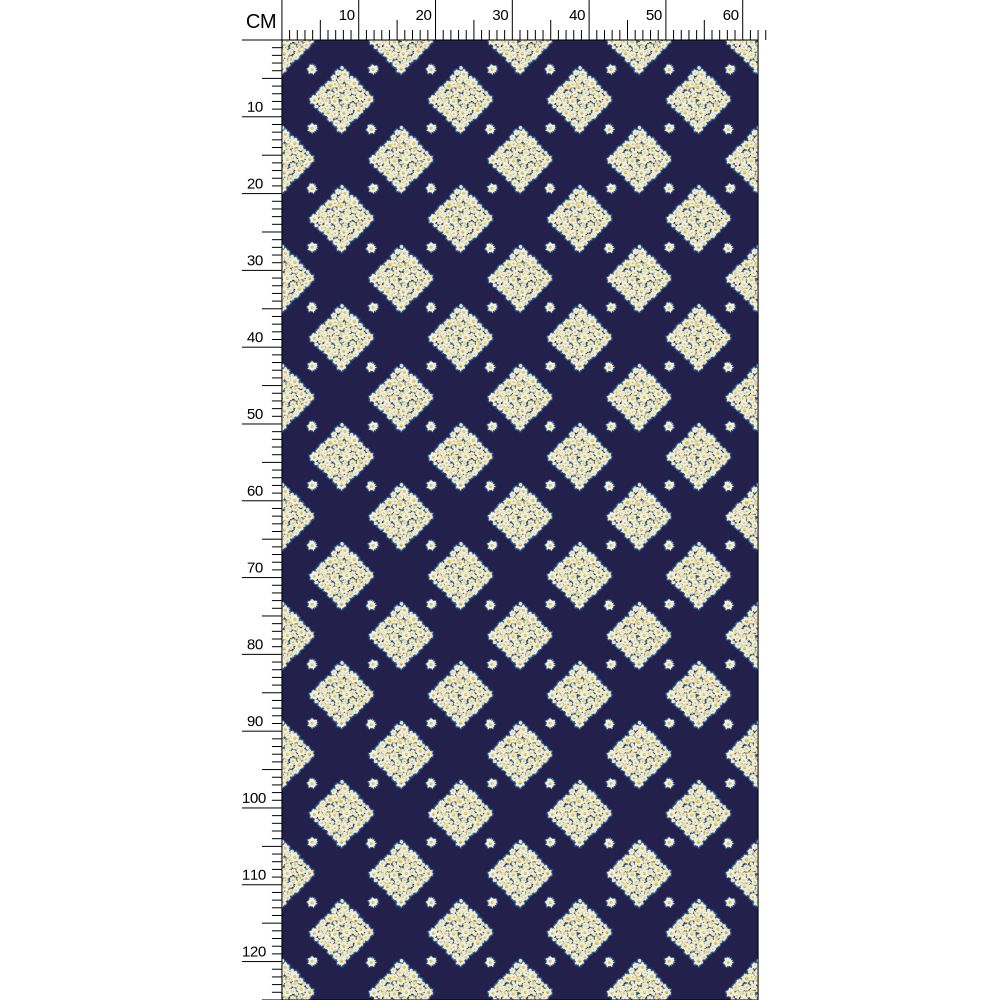 DAISY TRELLIS – MIDNIGHT BLUE - REPEAT PATTERN WALLPAPER