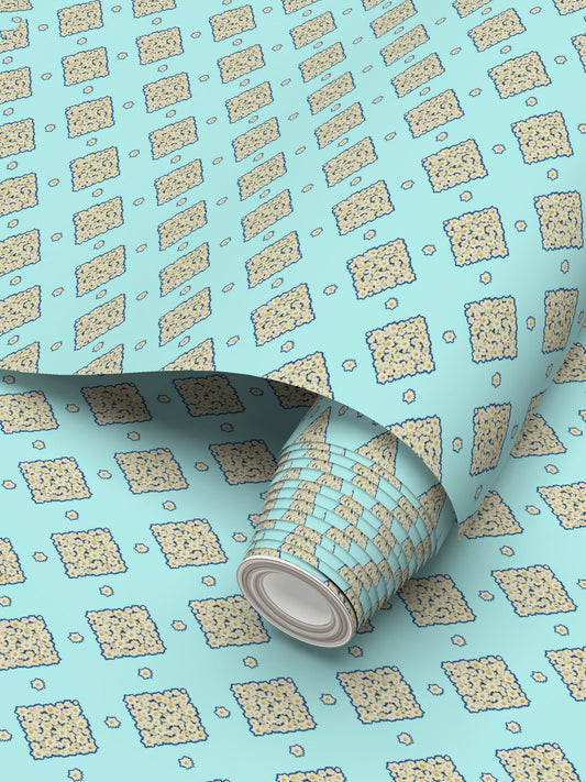 DAISY TRELLIS – SUMMER SKY - REPEAT PATTERN WALLPAPER