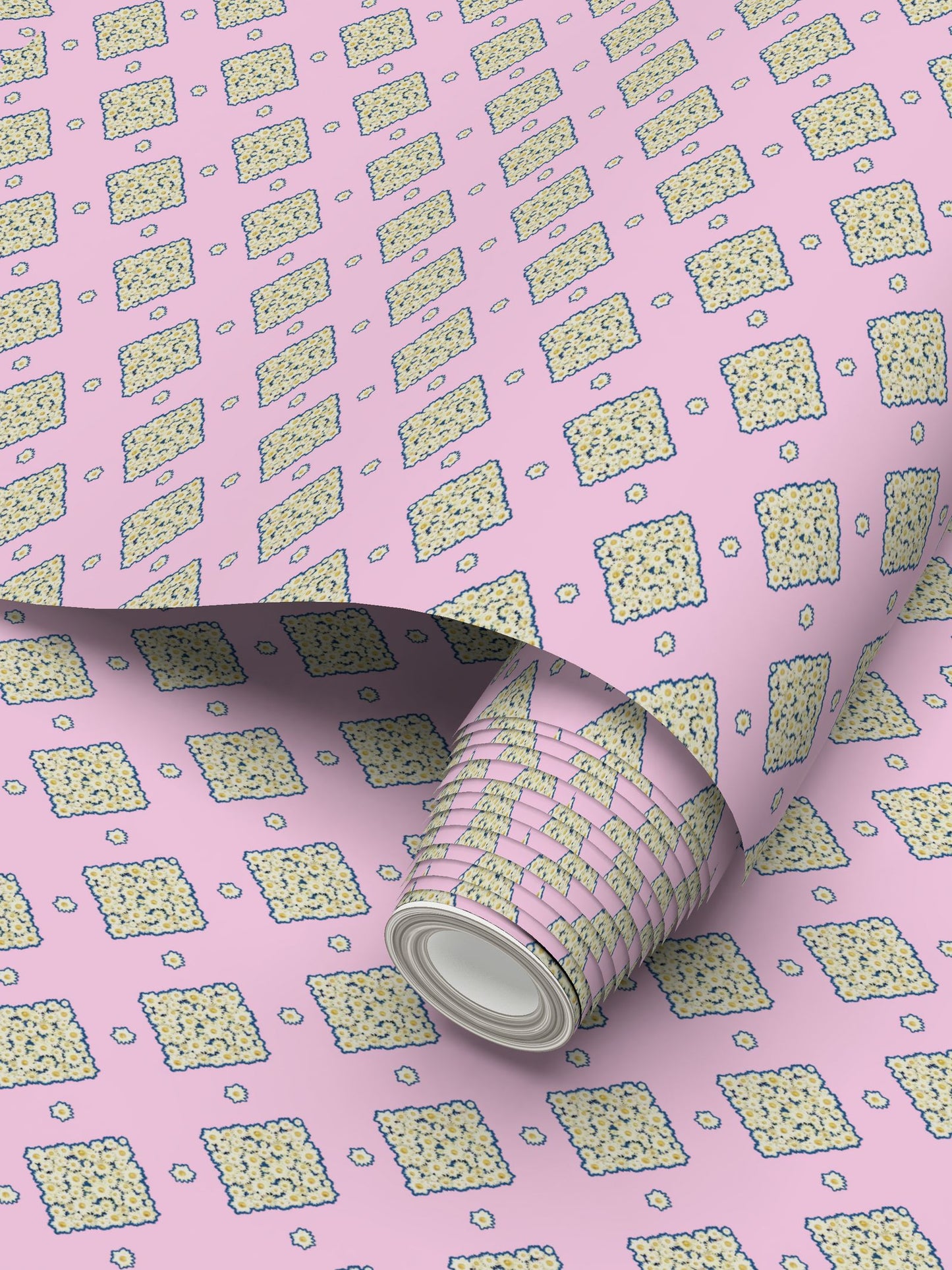 DAISY TRELLIS - BLUSH GARDEN - REPEAT PATTERN WALLPAPER