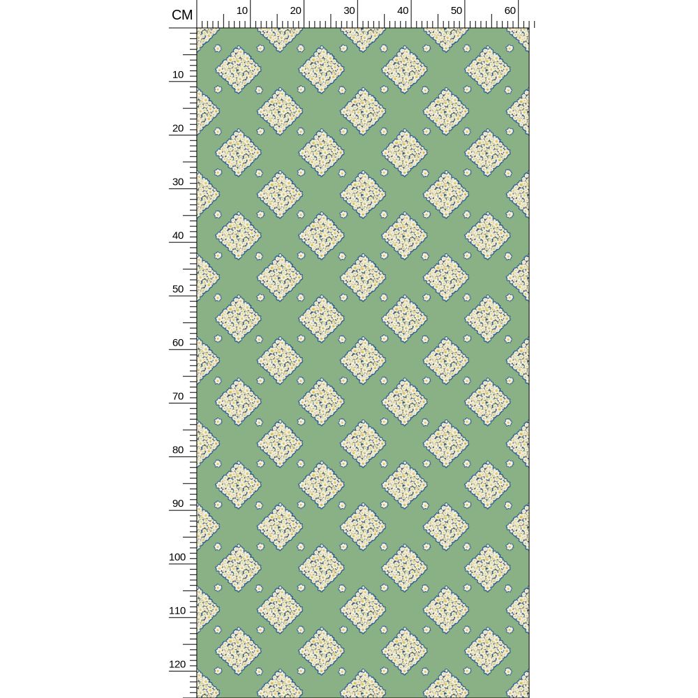 DAISY TRELLIS - WILLOW GREEN - REPEAT PATTERN WALLPAPER