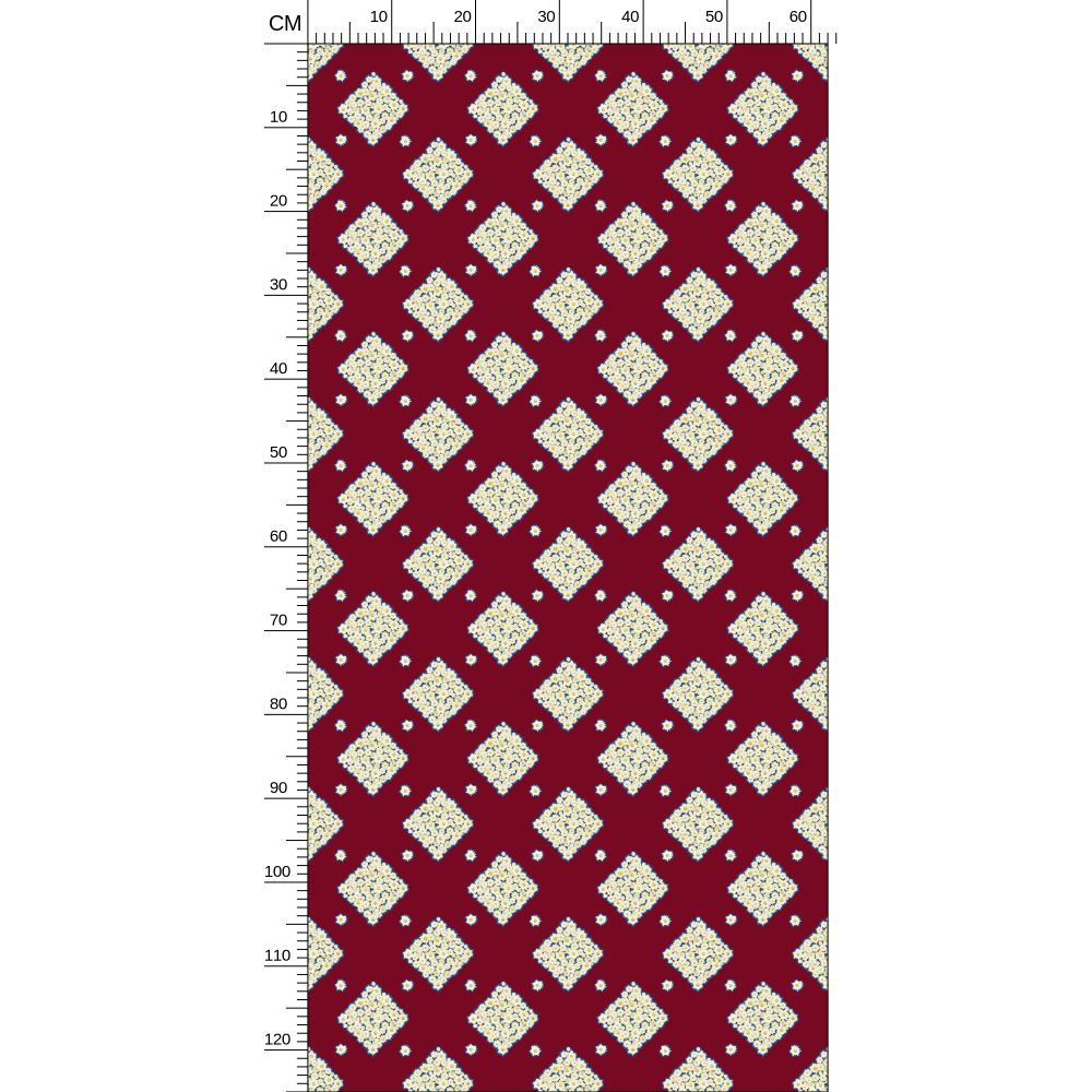 DAISY TRELLIS - BURGUNDY BLOOM - REPEAT PATTERN WALLPAPER