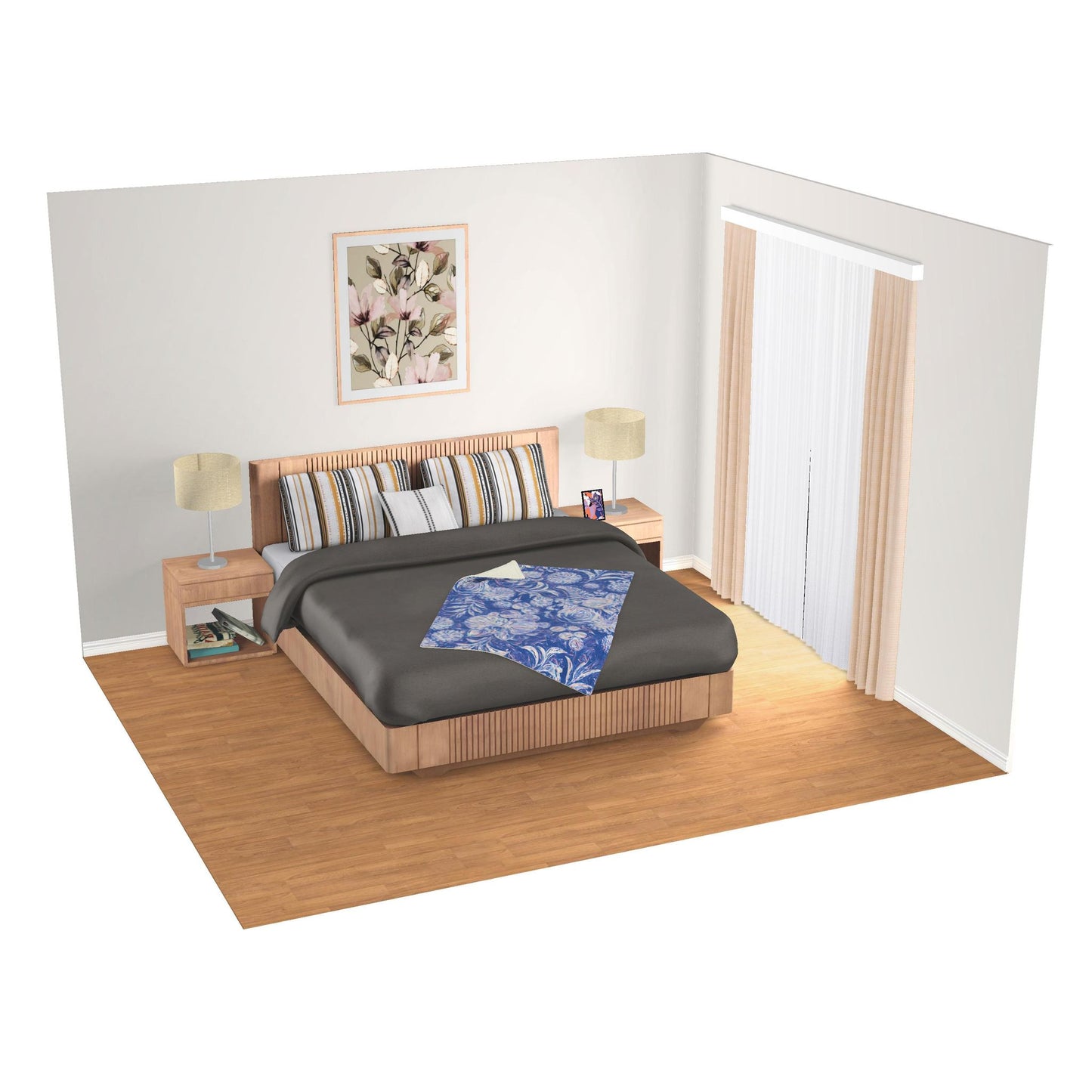 FLORAL REVERIE - OCEAN DEPTHS - FLEECE BLANKET
