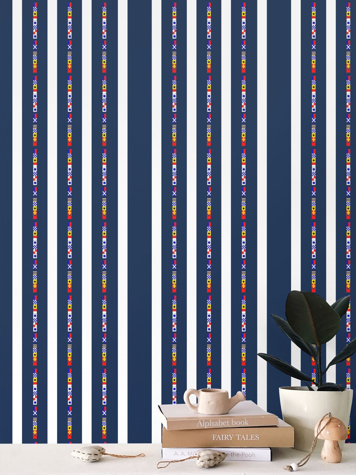 BRING ME SUNSHINE - NAUTICAL DESIGN - REPEAT PATTERN WALLPAPER