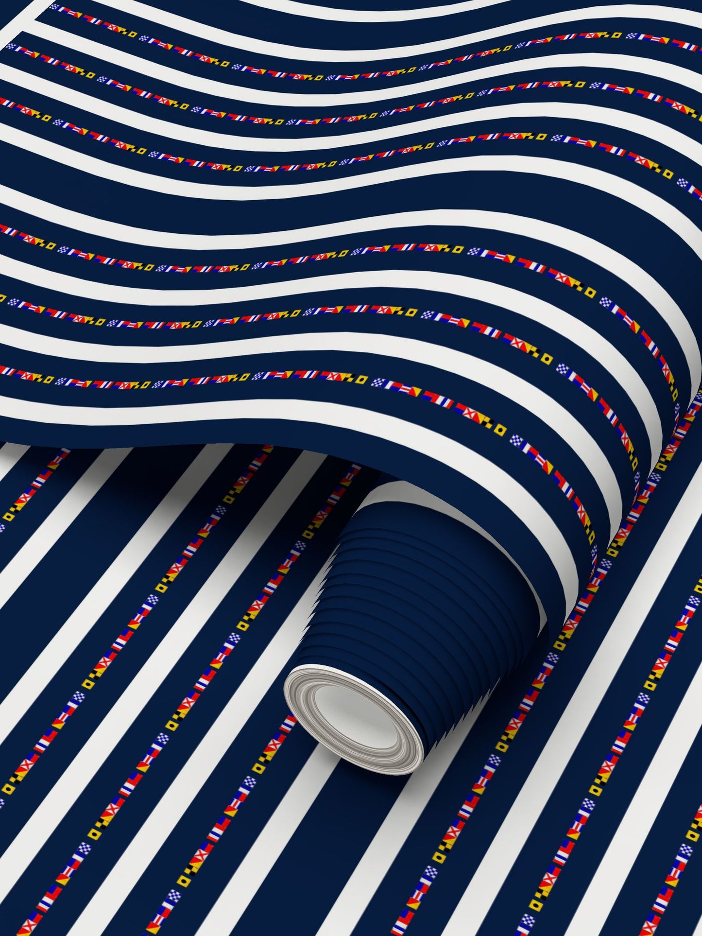I LOVE THE OCEAN - NAUTICAL DESIGN - REPEAT PATTERN WALLPAPER
