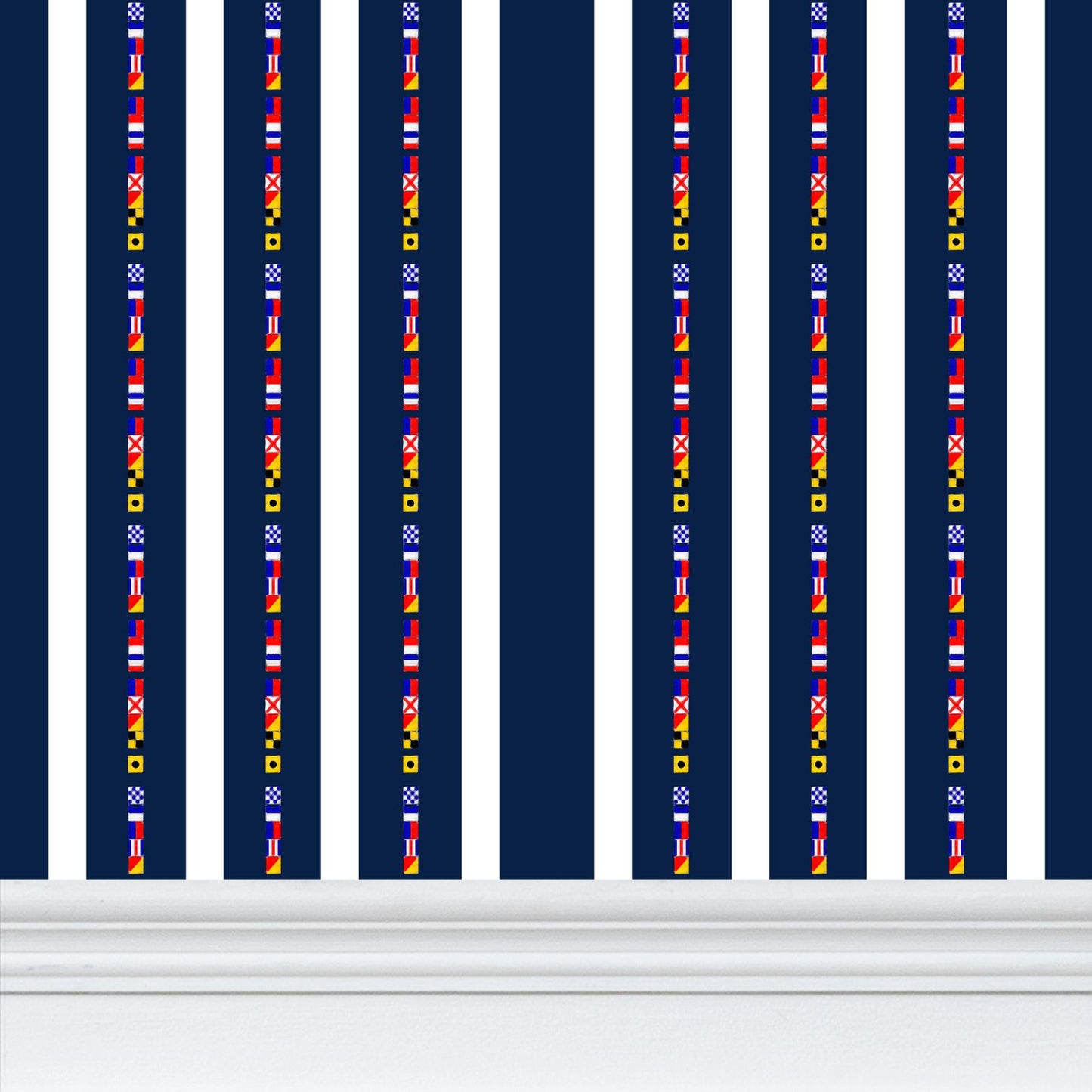 I LOVE THE OCEAN - NAUTICAL DESIGN - REPEAT PATTERN WALLPAPER