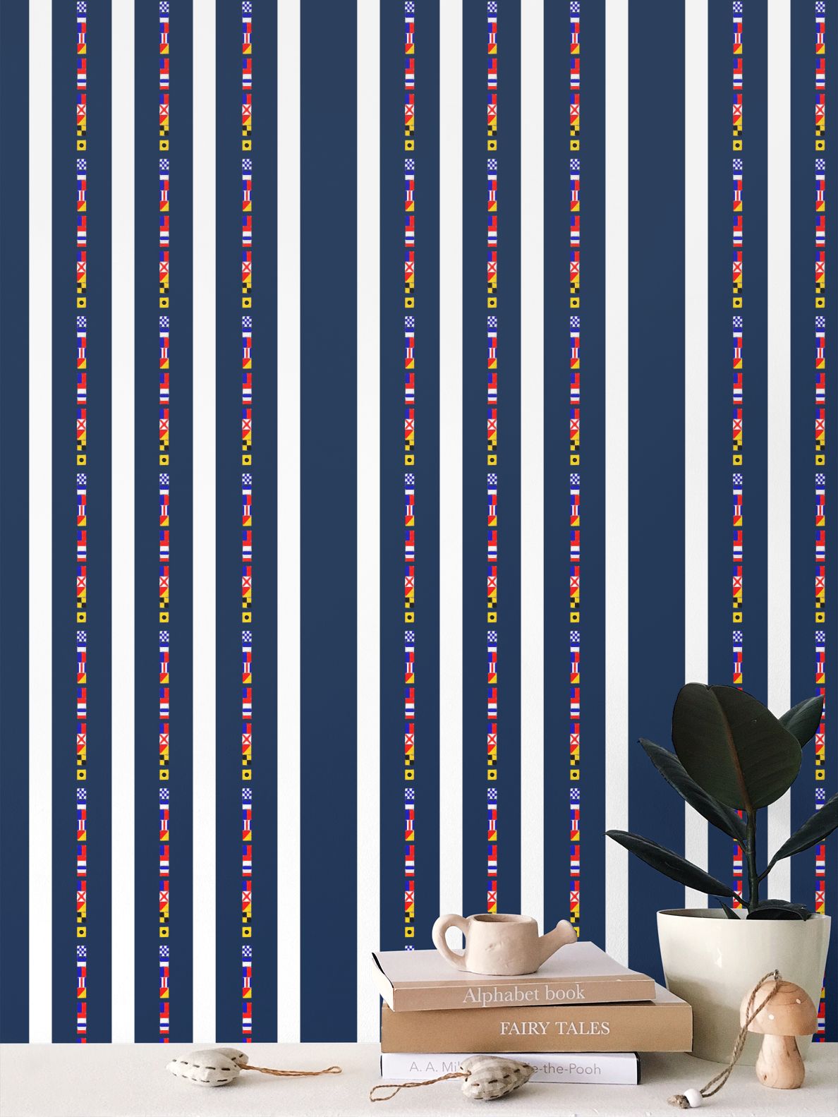 I LOVE THE OCEAN - NAUTICAL DESIGN - REPEAT PATTERN WALLPAPER