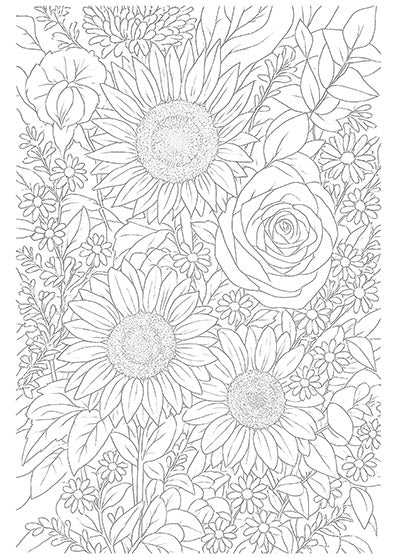 Sunflowers Daffodils and Roses