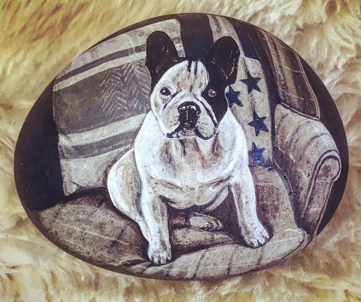 COMMISSIONED DOG PORTRAIT ON STONE