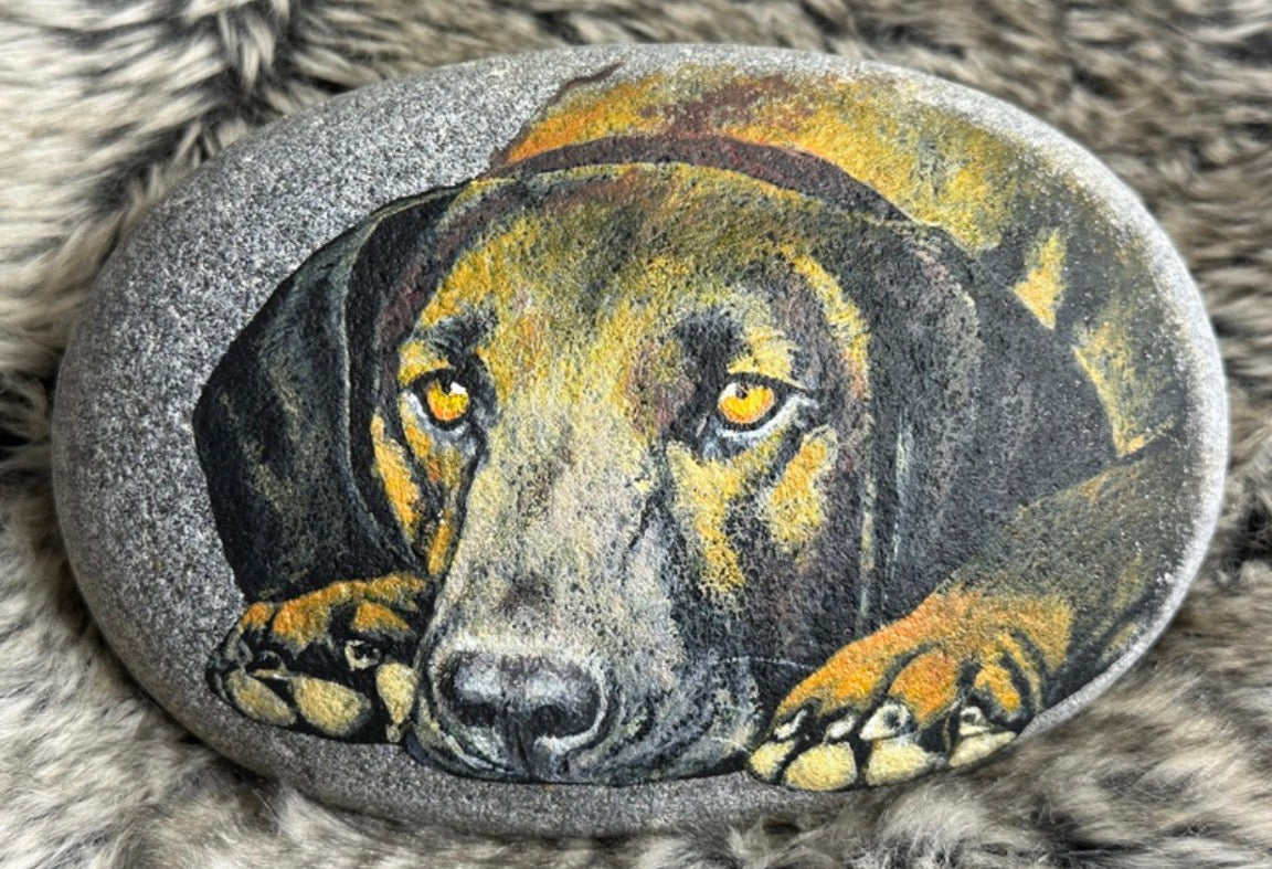 COMMISSIONED DOG PORTRAIT ON STONE