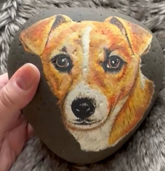 COMMISSIONED DOG PORTRAIT ON STONE