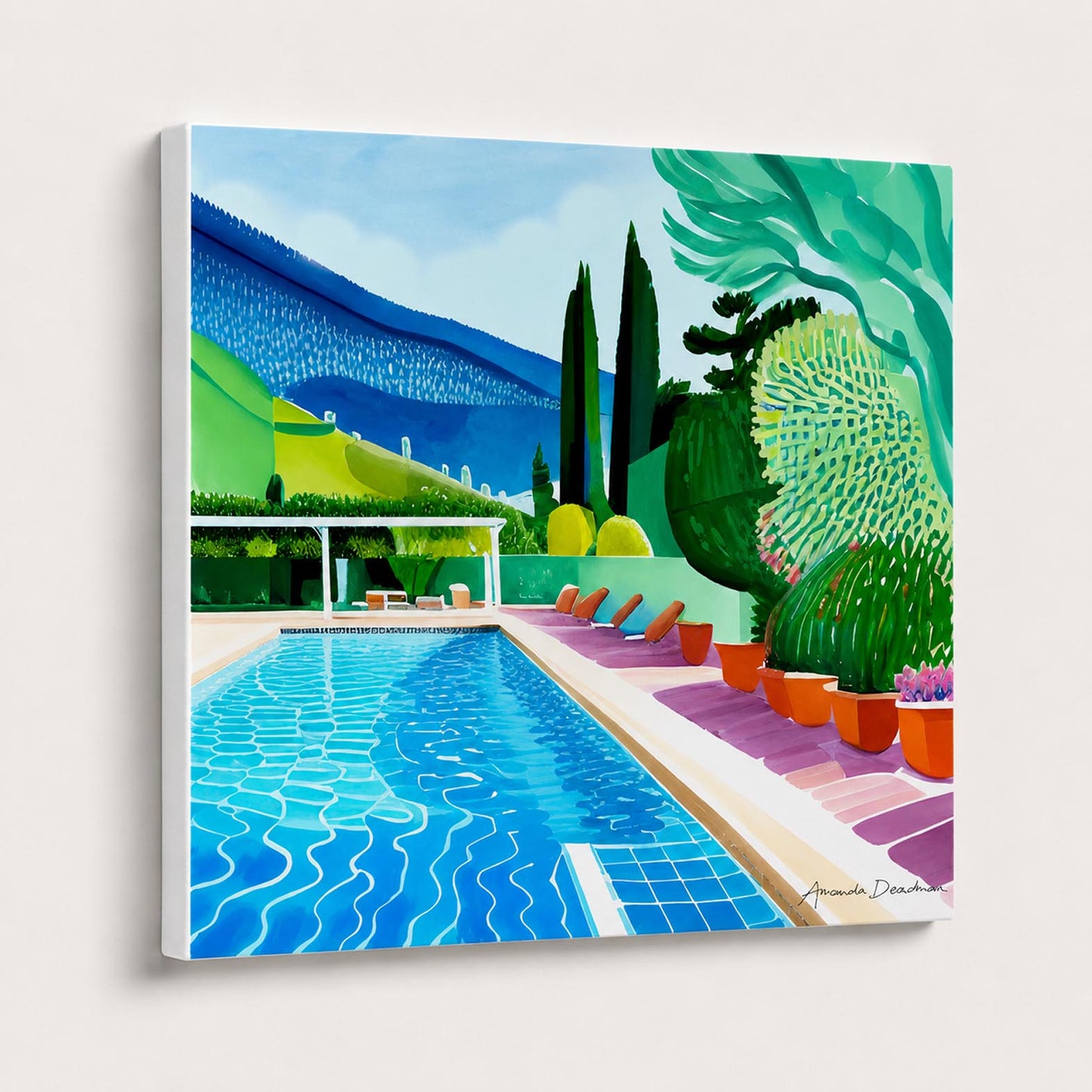 Hockney Homage V - Limited Edition Canvas Print