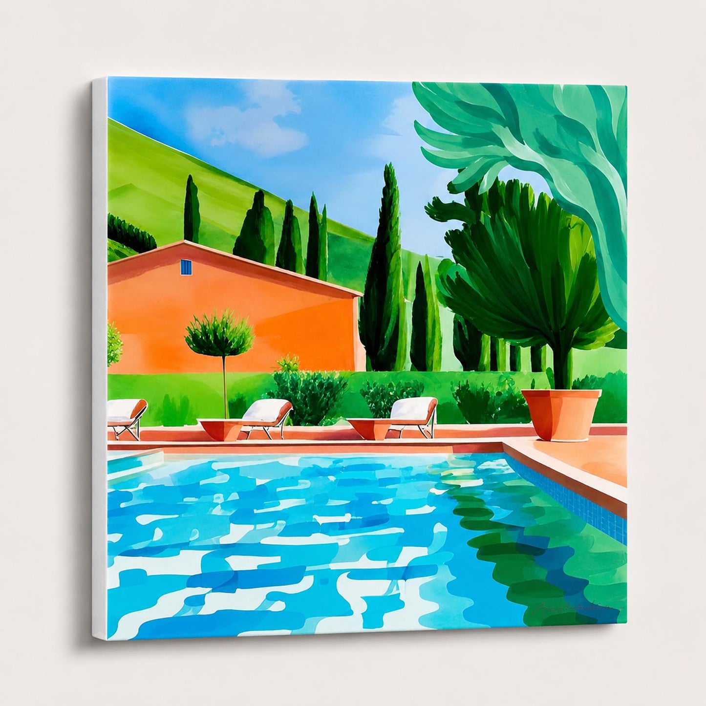 Hockney Homage VI - Limited Edition Canvas Print