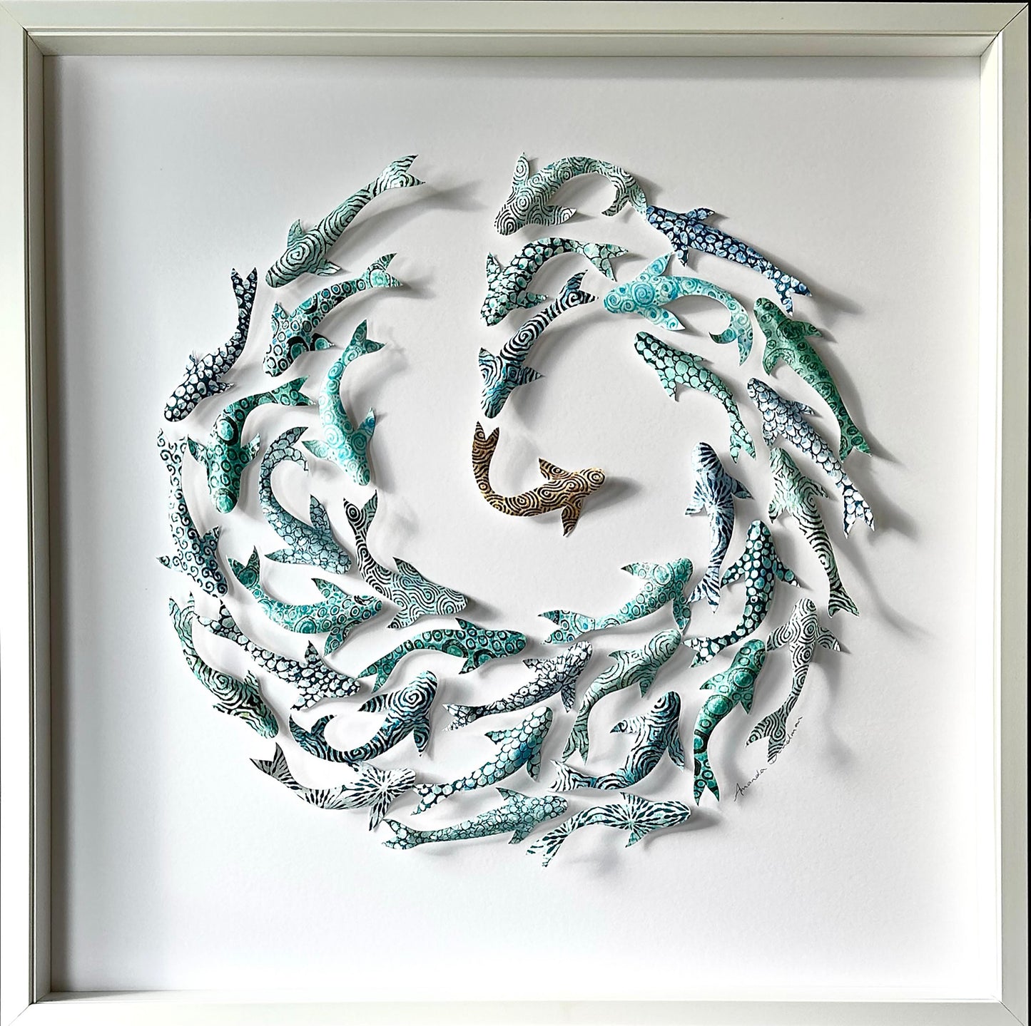 THE GOLDEN ONE — CIRCLE OF KOI - GOLD AQUA TEAL