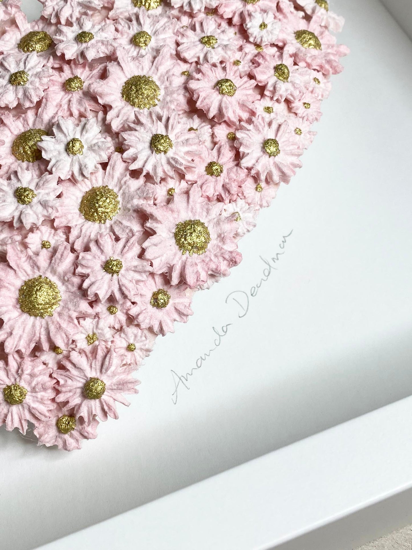 AS FRESH AS A DAISY (PALE PINK ON DOMED HEART)