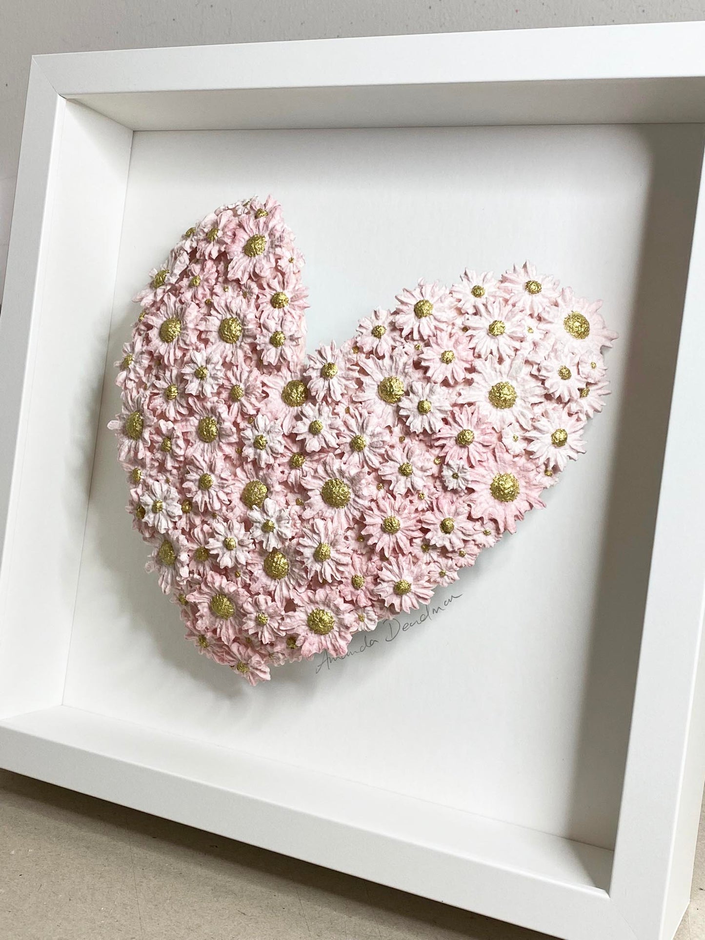 AS FRESH AS A DAISY (PALE PINK ON DOMED HEART)