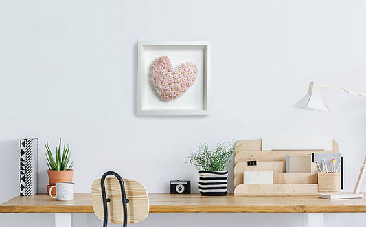 AS FRESH AS A DAISY (PALE PINK ON DOMED HEART)