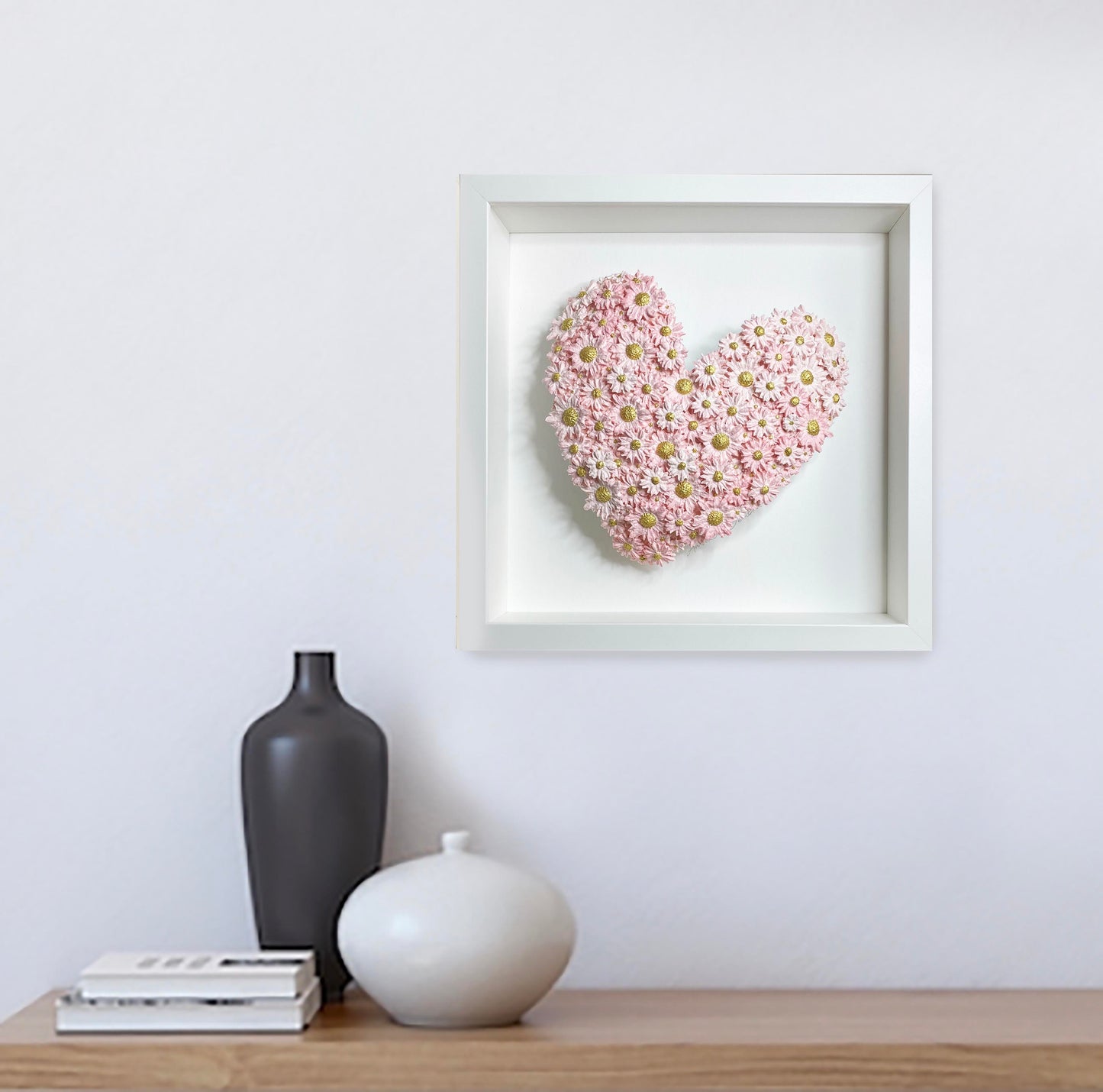 AS FRESH AS A DAISY (PALE PINK ON DOMED HEART)