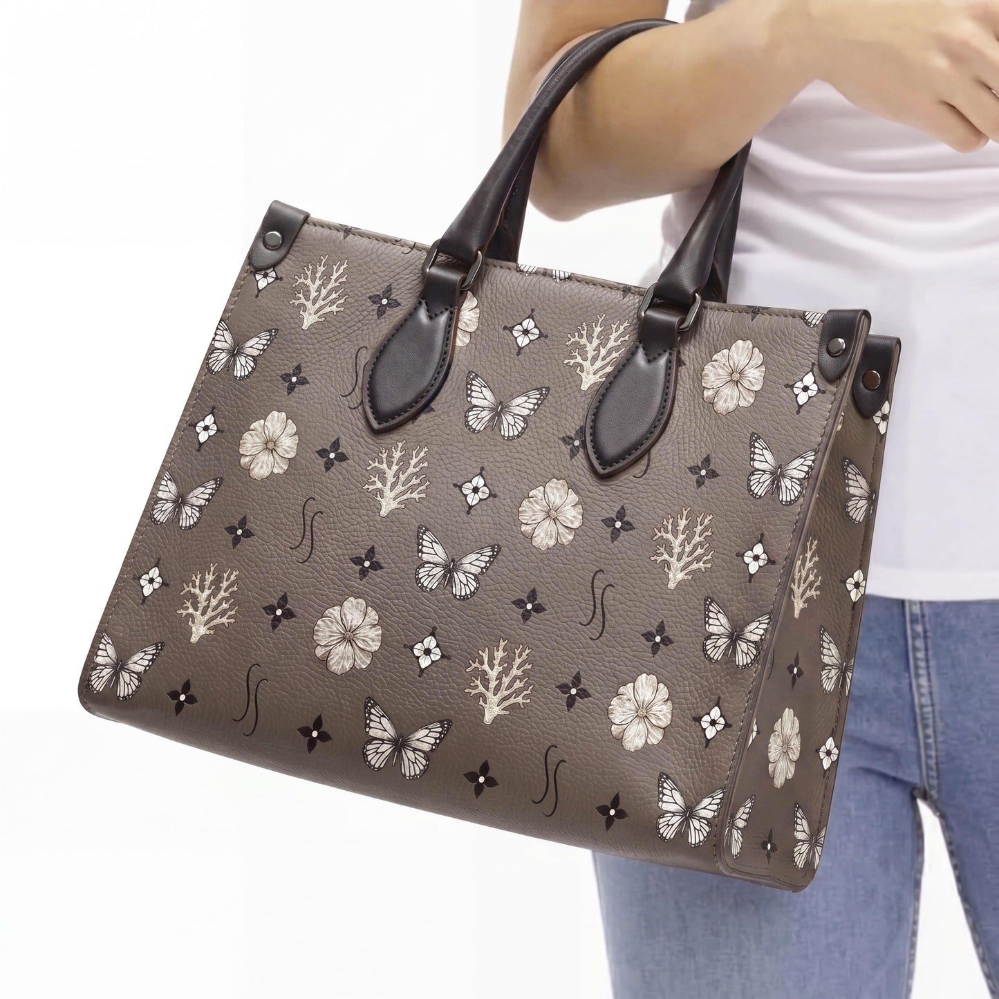 Motif Mini Shopper Bag - Dusty Brown