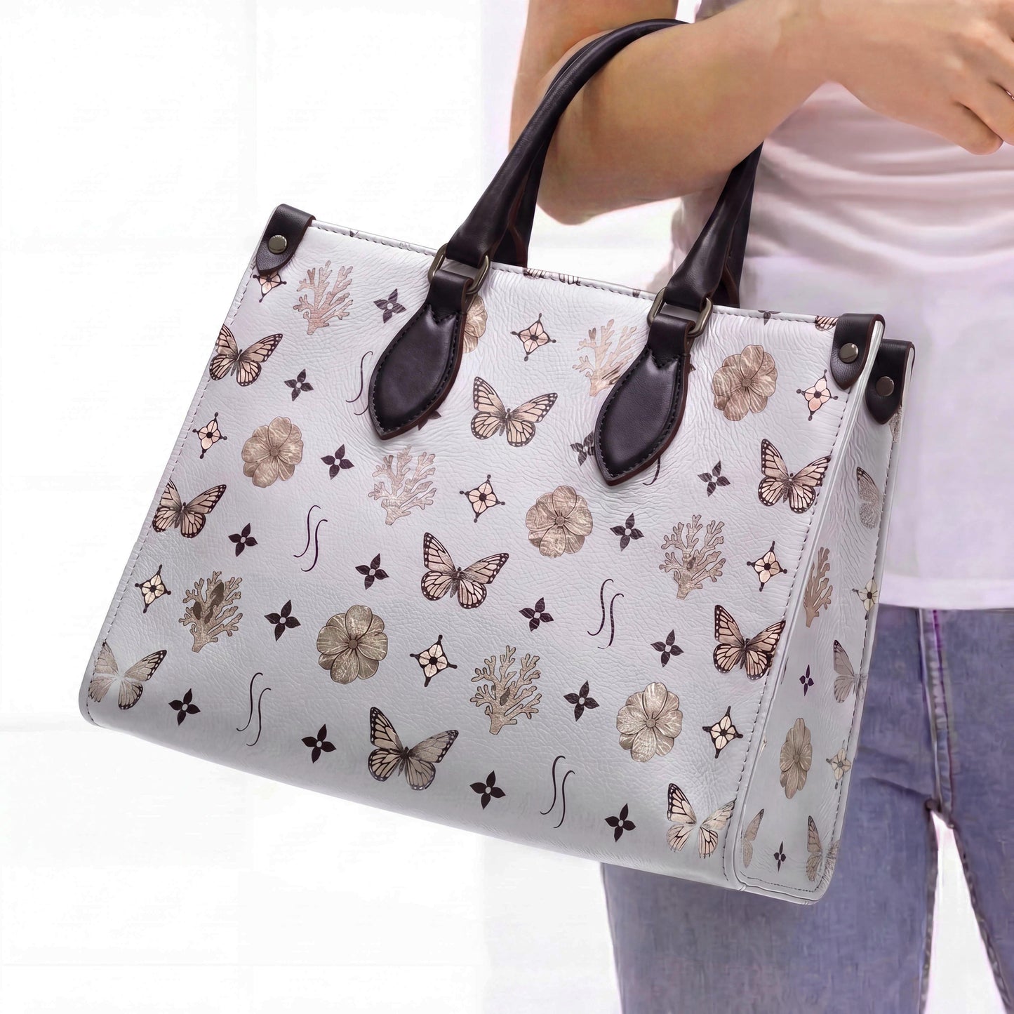 Motif Mini Shopper Bag - White